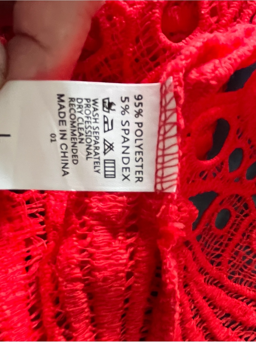 Red Crochet Openwork Jacket - Picture 3 of 3